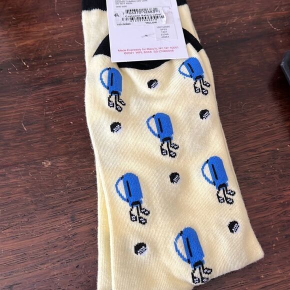 New Club Room Golf Bag & Clubs Yellow/Blue full knit crew socks osfa - Picture 4 of 4